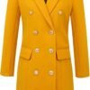 Womens Double Breasted Midi Peacoat Trench