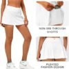 Women Tennis Skirt Golf Skorts Athletic High Waisted with Pockets Inner Shorts Sport Workout Pleated Pickleball