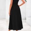 81NAKNP2RL._AC_SY445_.jpg Casual Dresses for Business Work Midi Sleeveless A Line Pleated Cocktail Dress