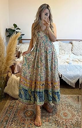 Women 2025 Bohemian Long Skirts Flowy High Waist A Line Maxi Skirts