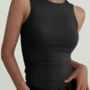 ANRABESS Womens Sleeveless High Neck Tank Tops Fashion Summer Casual Basic Slim Fit Ribbed Racerback Top Shirt Clothes