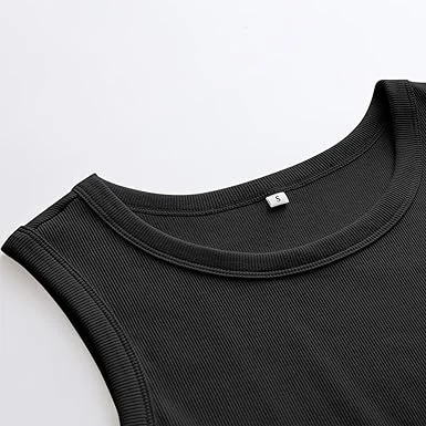 ANRABESS Womens Sleeveless High Neck Tank Tops Fashion Summer Casual Basic Slim Fit Ribbed Racerback Top Shirt Clothes