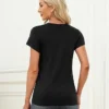 005-3 Memorose Womens Short Sleeve Tops Summer T Shirts Round Neck Causal Fashion Basic Tee